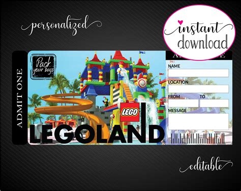 Printable Legoland Tickets
